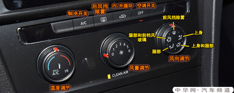 大众探歌空调按钮图解，探歌空调除雾和暖风开启方法