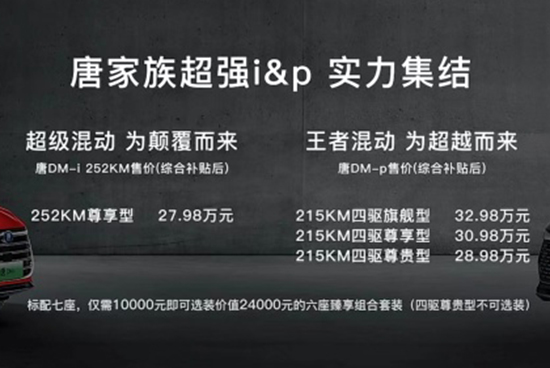 比亚迪唐DM-p正式上市 售价28.98-32.98万元