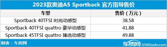 奥迪A5 Sportback上市 售价38.58-49.88万元