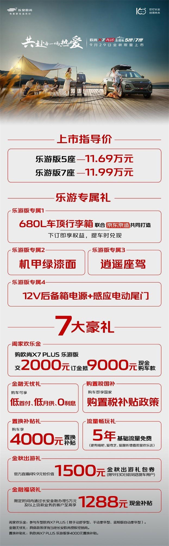 长安欧尚X7 PLUS乐游版上市 售价11.69万起