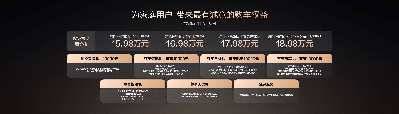 唐DM-i智驾版 175KM长续航版上市售价17.98万起，引领家庭出行新时代