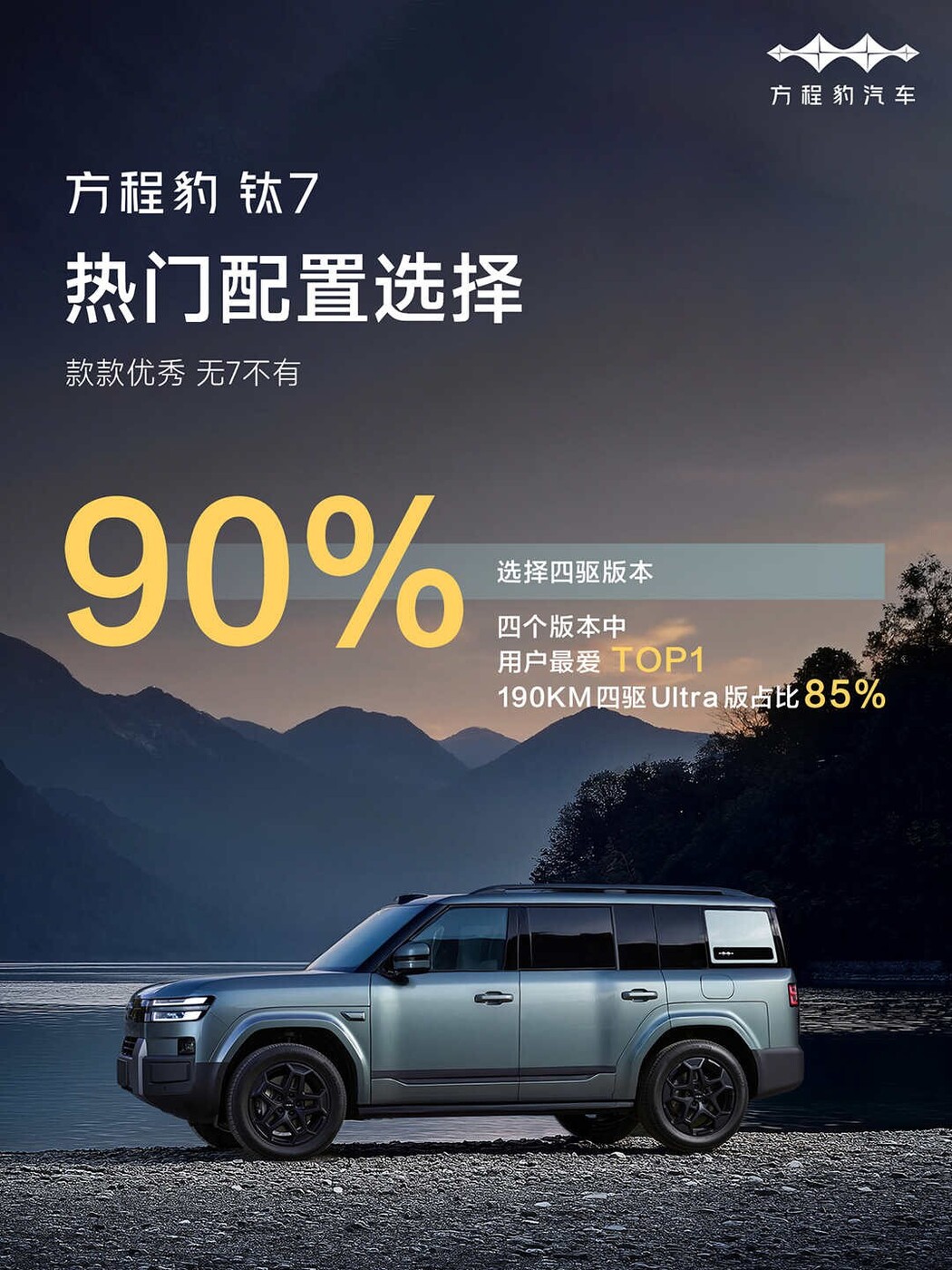 是什么让方程豹钛7爆火？又是什么让85%的钛7用户都选择顶配？