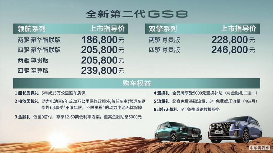 第二代GS8上市售18.68万起 丰田混动技术加持